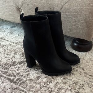 JustFab Sleek Black Heeled Boots